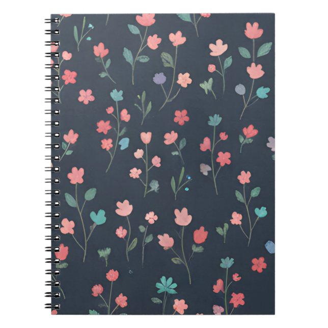 Twilight Wildflowers: A Delicate Ditsy Floral Notebook (Front)