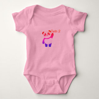 Twin 2 Cute Panda Baby Bodysuit | Newborn Twin 