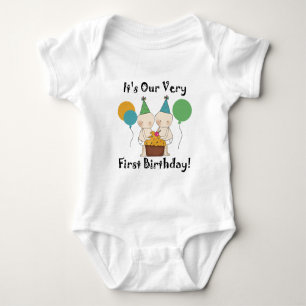 Twin Babies 1st Birthday Tshirts and Gifts