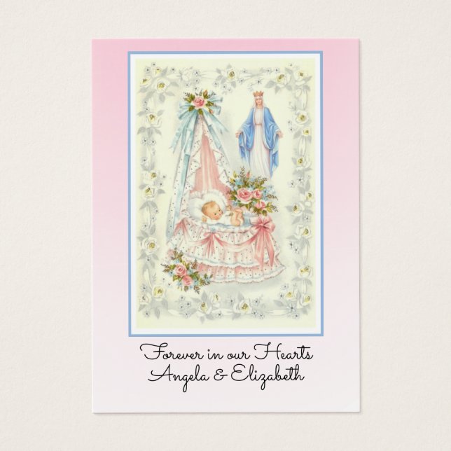 Twin Babies Funeral Memorial Holy Card - (Front)