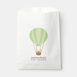 Twin Babies in Green Balloon Baby Shower Favour Bag