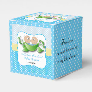 Twin Baby Boy Shower - Two Peas In A Pod Favor Box