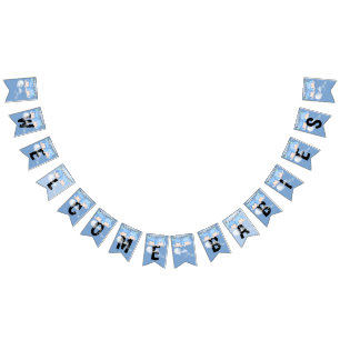 Twin Baby Boys Baby Shower Bunting Flags
