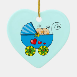 Twin baby boys ceramic ornament