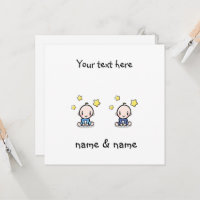 Twin Baby Boys Congratulations, With Names, Twins 