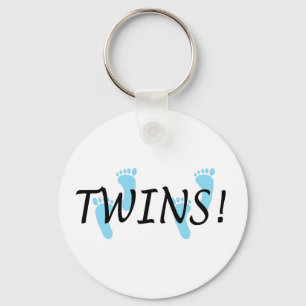 Twin Baby Boys Keychain