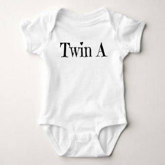 Twin Baby Clothes - Twin A Outfit/ Onepiece White Bodysuit