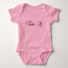 Twin Baby Clothing Pink Tutu 'Twin A' Bodysuit