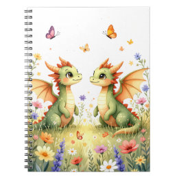 Twin Baby Dragons Fantasy Notebook