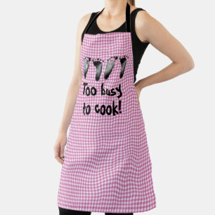 Twin Baby Footprints On Gingham Apron