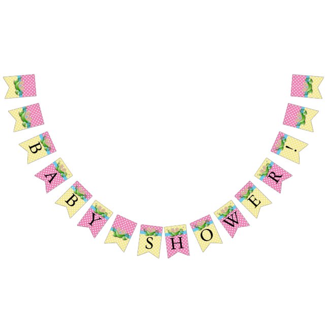 Twin Baby Girl Shower - Two Peas In A Pod Bunting Flags (All)