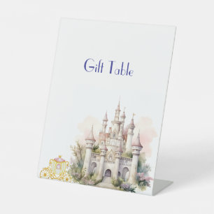 Twin Baby Shower Castle and Carriage  Pedestal Sign