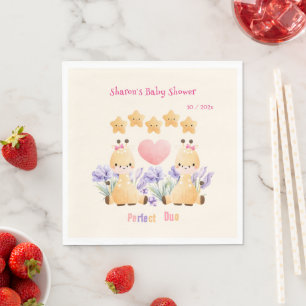 Twin Baby Shower Cute Giraffe Baby Shower Napkin