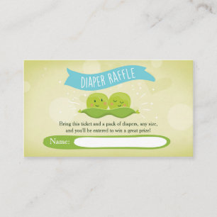 Twin Baby Shower Diaper Raffle Card Peas in a pod