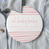 Twin baby shower pink girl modern typography party