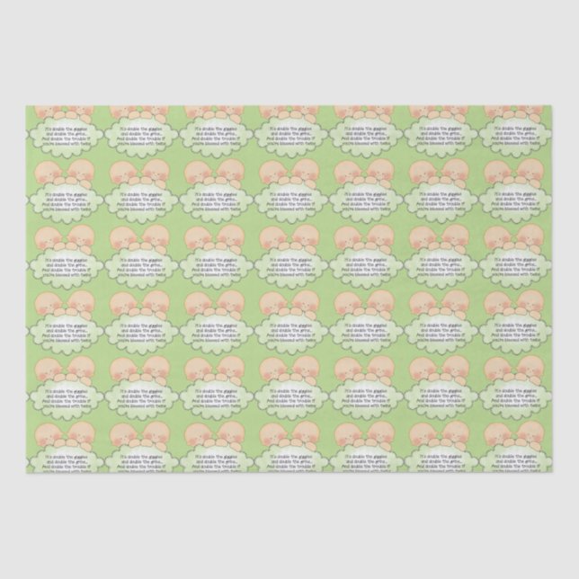 Twin baby shower tissue paper (Front)