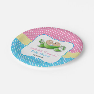 Twin Baby Shower -Two Peas in a Pod Paper Plate