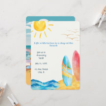 Twin Beach Baby Shower Invitation