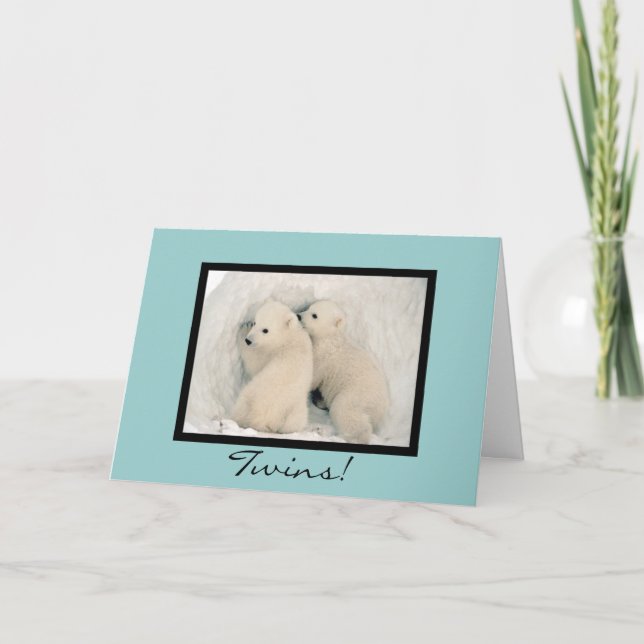 Twin Bears Congratulations Card 2 - Customizable (Front)