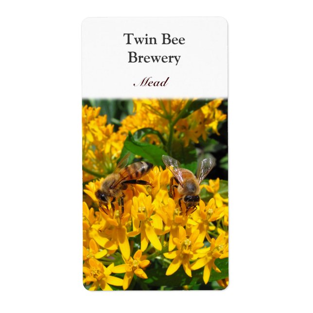 Twin Bees ~ Bière Mead Étiquette (Devant)