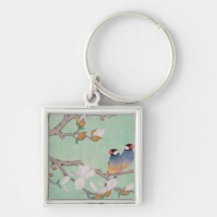 Twin Birds in the Branches Keychain