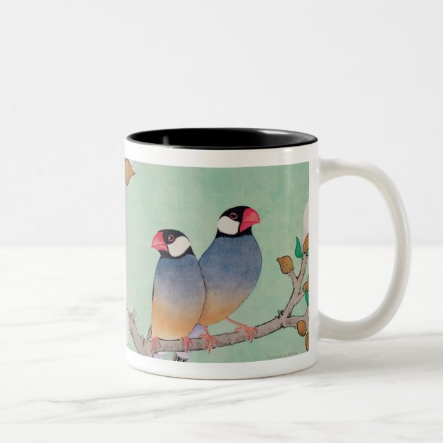 Twin Birds in the Branches Two-Tone Coffee Mug (Right)