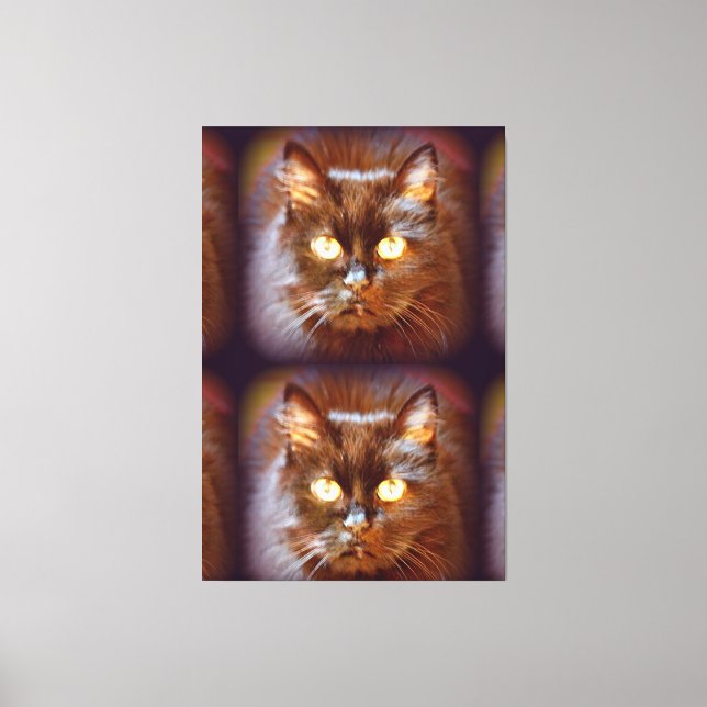 twin black kittycat canvas print (Front)
