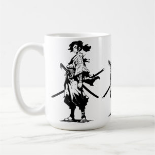 Twin Blades, Fierce Heart (Anime Beauty) Coffee Mug