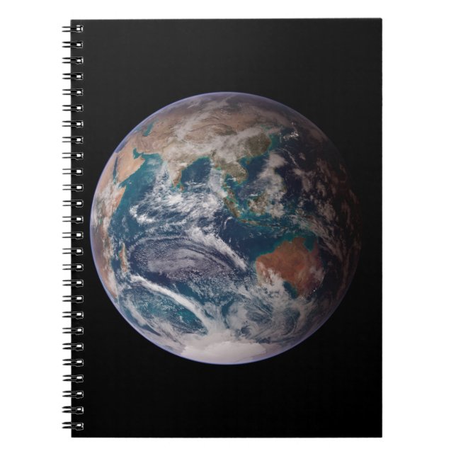 Twin Blue Marbles - East - Planet Earth Image Notebook (Front)