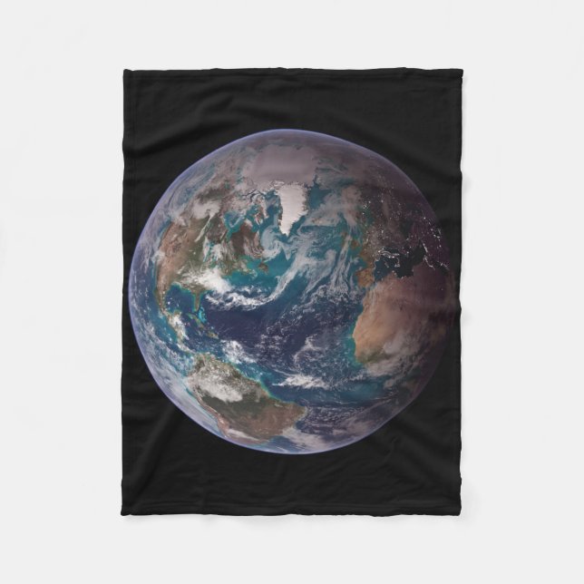 Twin Blue Marbles - West - Planet Earth Fleece Blanket (Front)