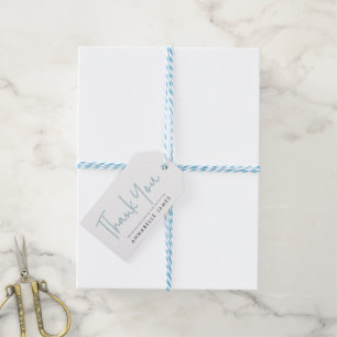 twin blue modern typography stylish thank you gift tags