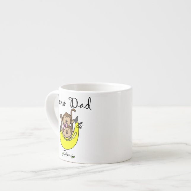 Twin Boy and Girl New Dad Gifts Espresso Cup (Front Left)