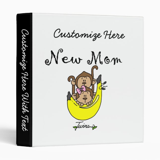 Twin Boy and GIrl New Mom Gifts Binder (Front/Spine)