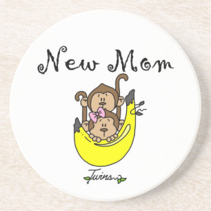 Twin Boy and GIrl New Mom Gifts Coaster