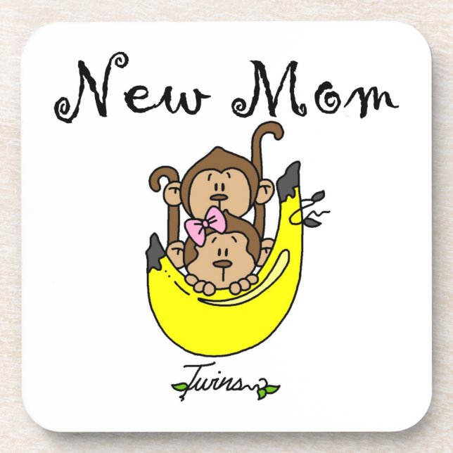 Twin Boy and GIrl New Mom Gifts Coaster (Front)