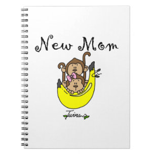 Twin Boy and GIrl New Mom Gifts Notebook