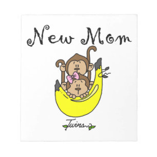 Twin Boy and GIrl New Mom Gifts Notepad