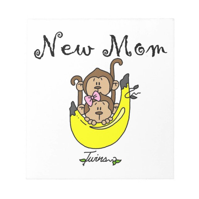 Twin Boy and GIrl New Mom Gifts Notepad (Front)