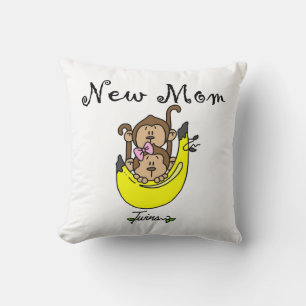 Twin Boy and GIrl New Mom Gifts Throw Pillow
