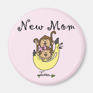 Twin Boy and Girl New Mom Tshirts Magnet