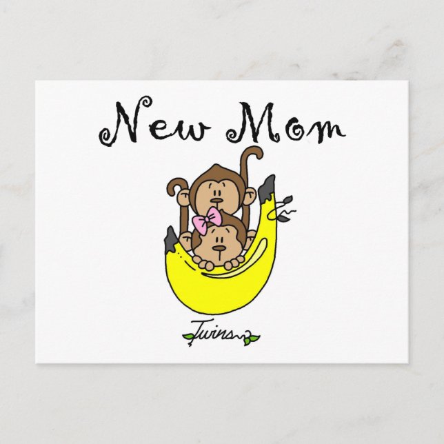 Twin Boy and Girl New Mom Tshirts Postcard (Front)
