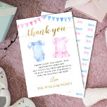 Twin Boy and Girl Pink Blue Baby shower Thank You Card<br><div class="desc">Twin Boy and Girl Pink Blue Baby shower Thank You Card</div>
