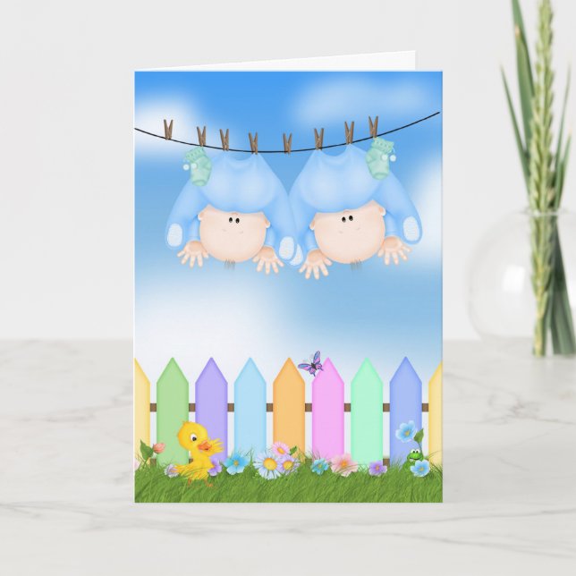 Twin Boy Announcement (Front)