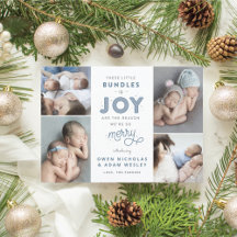 Twin Boy Baby Faire-part de naissance de Noël