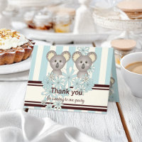 Twin Boy Baby Shower / Birthday Thank You Card