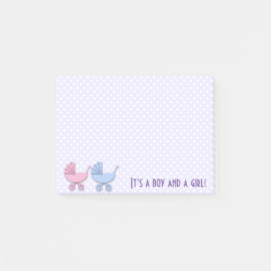 twin boy & girl polka dots - Post-It notes pad