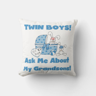 Twin Boy Grandsons Gifts Throw Pillow