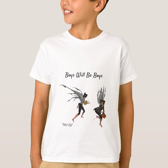 Twin Boy Rain Faeries Child Boys T-Shirt (Front)