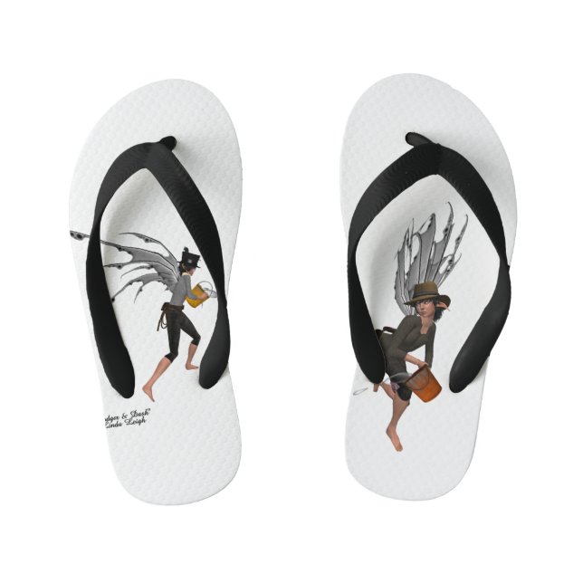 Twin Boy Rain Faeries Flip Flops (Footbed)