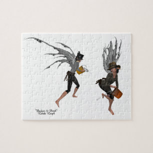 Twin Boy Rain Faeries Jigsaw Puzzle